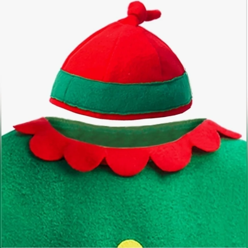 NIB Kids Unisex Festive Elf Costume Set - Green and Red